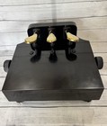 Adjustable Piano Pedal Extender Bench Wooden 3 Pedals Black Euc