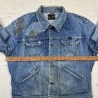 Vintage 60s Wrangler Denim Trucker Jacket Farm Faded Distressed Men   s Size 46