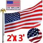2025new 2pcs 2x3ft Premium Usa Flag Canvas Header Brass Grommets Wind Resistant