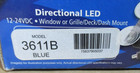 Ecco 3611b Blue Directional Led Grille deck dash Mount Light