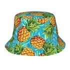 Bucket Hat Summer Beach Fisherman Cap Packable Sun Hats One Size Pineapple