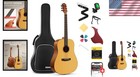Acoustic Guitar Dreadnought 41 Inch Natural Starter Kit With Gig Bag Strap Tuner