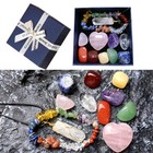 Spiritual Meditation Crystal Heart Healing Crystal 7 Chakra Tumbling Stone Set  