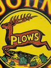 Vintage John Deere Porcelain Sign Old Farm Plows 1936 Farm Tractor Chicago Deer