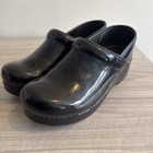 Dansko Black Leather Nursing Clogs Shoes Sz Eu 39 Us 8 5-9 Slip On