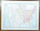 Vintage 1900 Indian Nations Map 14 x11  Old Antique Original Cheyenne Apache Fox