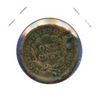 185  Large Cent Braided Hair Liberty Head 1c Us Mint Coin Copper Penny Holed  0b