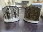 Pair Of Vintage Cast Bronze Bookends Thankful Harvest