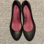Crocs Lina Shoes Womens 9 Black Wedge Heel Slip On Dual Comfort