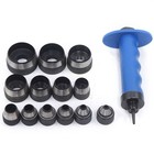 14pcs Hollow Punch Tool Set Leather Kit Gasket Hole Rubber Cutter Cutting  Box