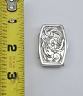 Vtg Antique Sterling Etched 800 Silver Pill Box Pillbox Snuff Trinket - 13 5g