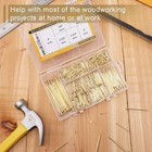 6 Sizes Gold Hardware Nails Assortment Kit  358pcs  Brass Plated  