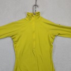 Nike Pro Womens M Yellow Hyperwarm 1 2 Zip Pullover Top Running 604885-700 Track