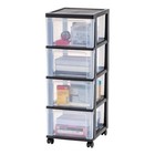 4 Drawer Clear Plastic Storage Cart In Black  1-pack  32 5 In  H X 12 5 In  W 