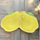 Vintage California Usa Pottery Pearl Fruit Divided Dish Tray Sauce Bowl Set 2
