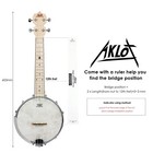 Banjo Ukulele  Aklot Concert 23 Inch Remo Drumhead Open Back Maple Body 15 1    