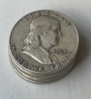  bulk Lot Of 5  Franklin Half Dollar - 90  Silver - Choose How Many Lot Of 5