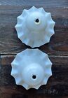 Pair Of Bristol Glass Fluted Smoke Bells