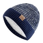 Brand New Beanie Two Tone Unisex Knit Beanie Winter Hats Add Fur Lined Fasion