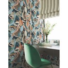 Wallpaper Fauvist Flock Abstract Birds Coral Teal Blue Green Beige 60 Sq Ft Bolt