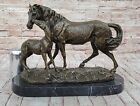 Vintage Detailed Bronze Horse Foal Figure Cast Solid Metal Statue Colt Figurine
