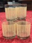 Georges Briard Glasses Set Of 4 Vintage Gold Lowball Glasses Mcm Signed Ex Con