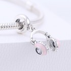 Pandora Pink Headphone Love Music Phone Pendant Bracelet Charm Springtime Season