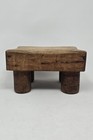 Vintage Handcrafted Wooden Foot Stool     6 75 x5 x4      Rustic Decor