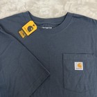 Carhartt Shirt Mens Lt Blue Red Lot Of 2 Pocket Tee Loose Heavyweight Work Nwt
