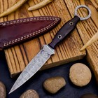 Custom Hand Forged Damascus Steel Boot Dagger Tactical Hunting Knife W sheath