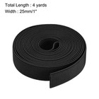 Twill Elastic Band Double-side 1  Flat 4 Yard Flat Elastic Cord Black