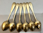 6 Vintage Russian 875 Silver Gilded Spoon Set 153gr