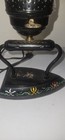 Vintage Black Toleware Lamp Black Americana 1950s Handpainted Cast Iron Base