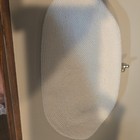 Women   s White Beaded Oval Clutch Purse  Lined W  Inner Pockets  Mirror