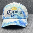 Corona Extra Hat Cap Strap Back Tie Dye Blue White Bottle Opener Beer Beach Mens