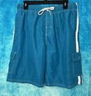 Norty Cargo Pockets Board Shorts Drawstring Elastic Waist Men   s Swim Trunks L