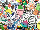 100 Cool Mixed Colors Sticker Lot Fun Pack Skateboard Laptop Car Decals