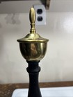 Pair Of Vintage Fireplace Andirons Brass   Cast Iron Log Holder 16 5   