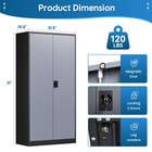 71 metal Storage Cabinet With 4 Adjustable Shelves 2 Locking Doors Home Garage