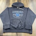 Vintage Leinenkugels Hoodie Mens L Blue Beer Brewing Co Bar Party Logo Sweater