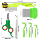 Lice Kit  7pcs Head Lice Remover Tool Lice Comb Tick Remover For Dogs Fine Tooth