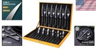 24-piece Hammered Black Stainless Steel Flatware Set - Dishwasher Safe Gift Set