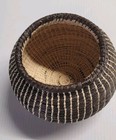 Handmade Vtg  Tribal African  Lagrima Basket Woven Brown Cream Small