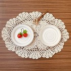 4pcs lot Vintage Hand Crochet Lace Doilies Flower Placemat Oval Table Mat 12x17 