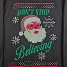 Christmas Sweatshirt Women s Xl Santa Claus Don t Stop Believing Black Fleece