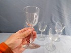 Set Of 5 Libbey Clear Glass  3002 Wine Glasses Goblets