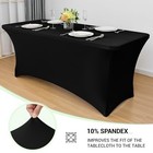  Spandex Table Cover 8ft Fitted Tablecloth 96  X 30   rectangular  Black