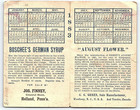 1883 August Flower For Dyspepsia Boschee s German Syrup Victorian Calendar Z4112