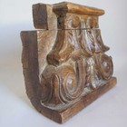 Large Antique Indian Teak Architectural Pilaster Capital 19th Century