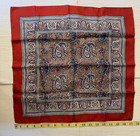 Men s Silk Pocket Square Red Border With Paisley Pattern Classic Handkerchief